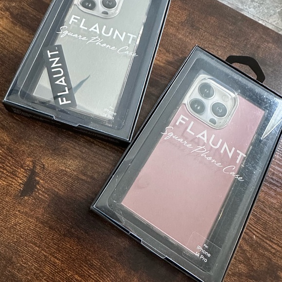 Two flaunt cases rose gold copper mirror and chrome mirror iPhone 14 cases NIB - Picture 3 of 4